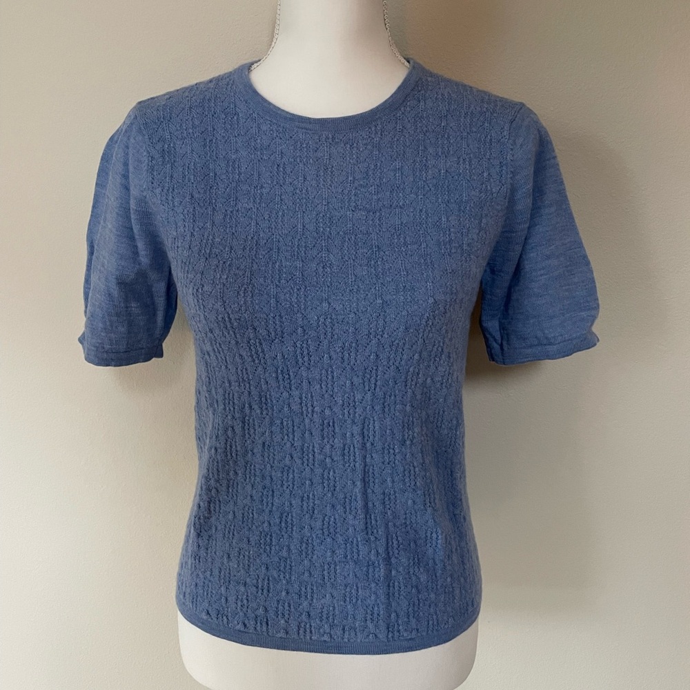 Pendleton pointelle knit merino wool sweater size M.